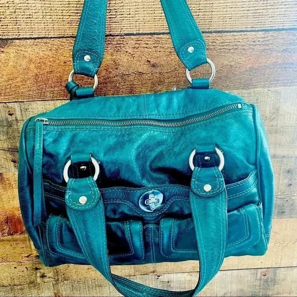 Marks & Spencer Autograph Teal/Green Leather Satchel